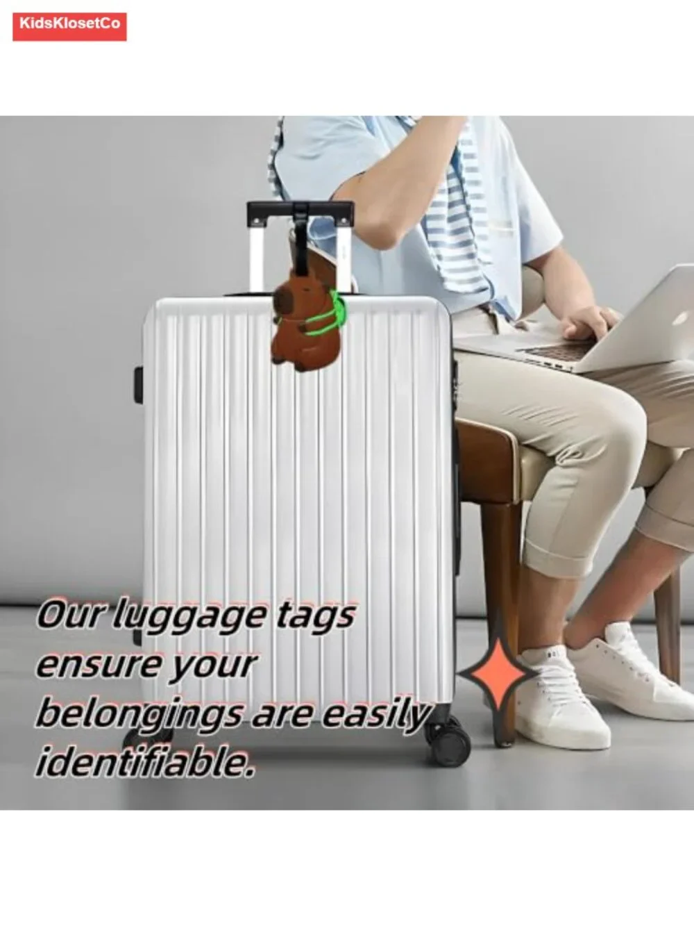 Cute Capybara Silicone Luggage Tag with Writable Contact Panel